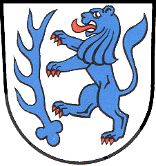 Im Wappen von Gammertingen findet sich der blaue Lwe der Grafen von Gammertingen wieder.