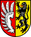 Der silberne Flgel im Wappen von Grogmain geht auf die Grafen von Plain und Hardegg zurck. 